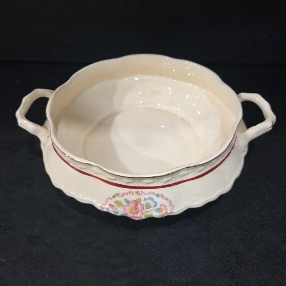 Crooksville China‎ Soup Tureen #645, Vintage Lidded Serving Bowl, Vegetable Dish